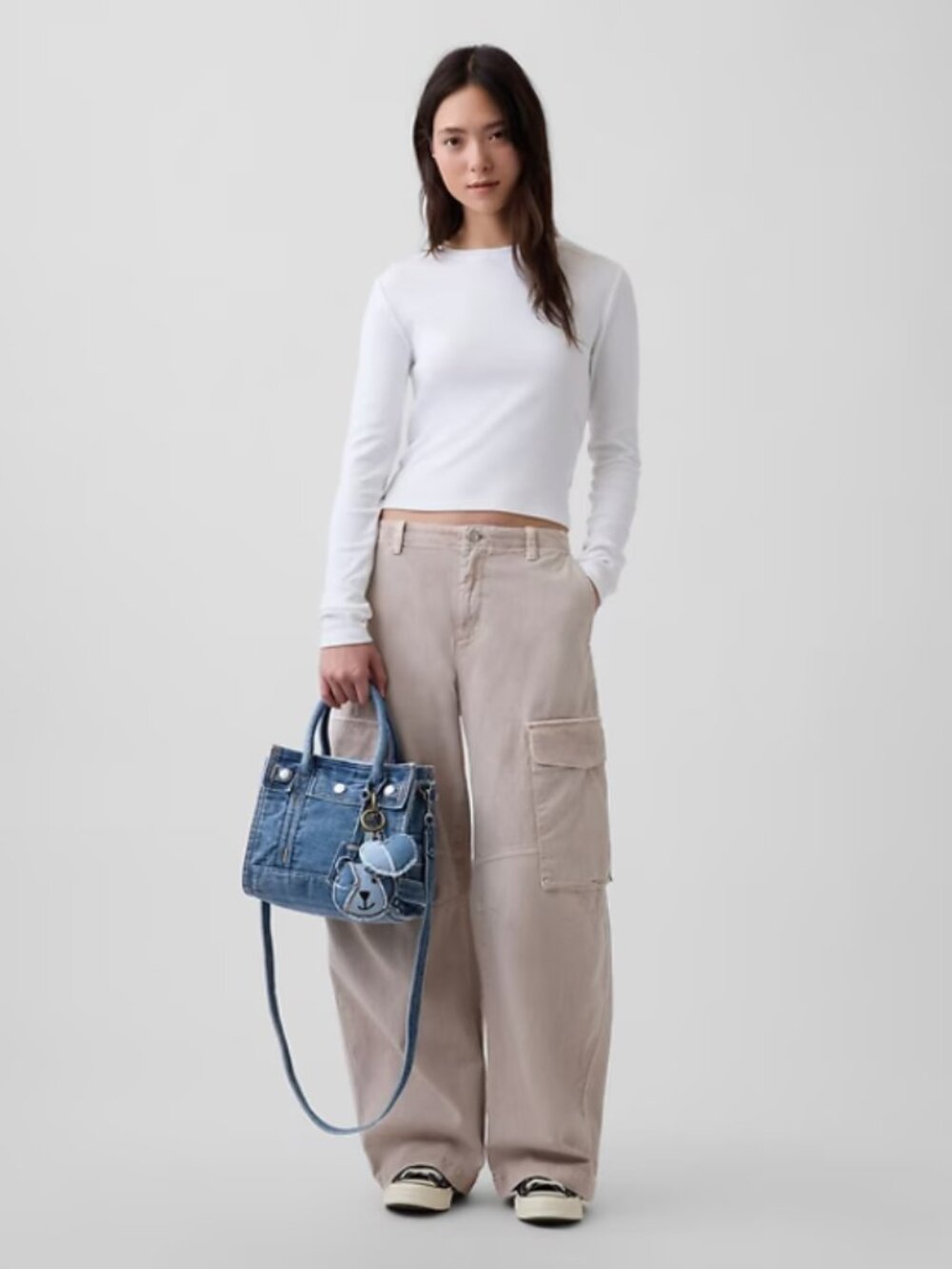 NWT Gap Denim Five Pocket Tote | Small in Light Wash - Picture 7 of 7